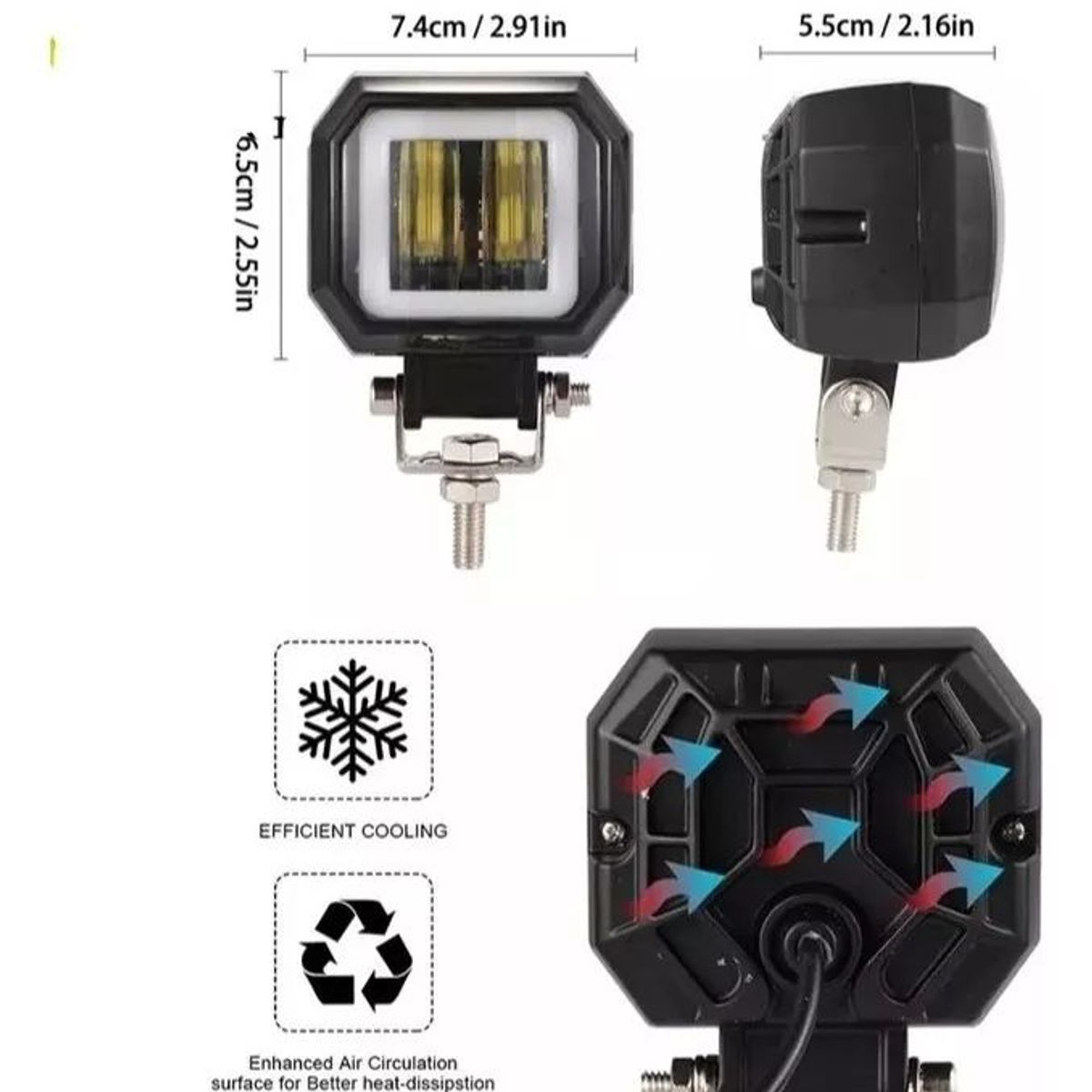 GENERICO - Faro Auxiliar Moto Exploradoras Led Ojo De Ángel Blanco