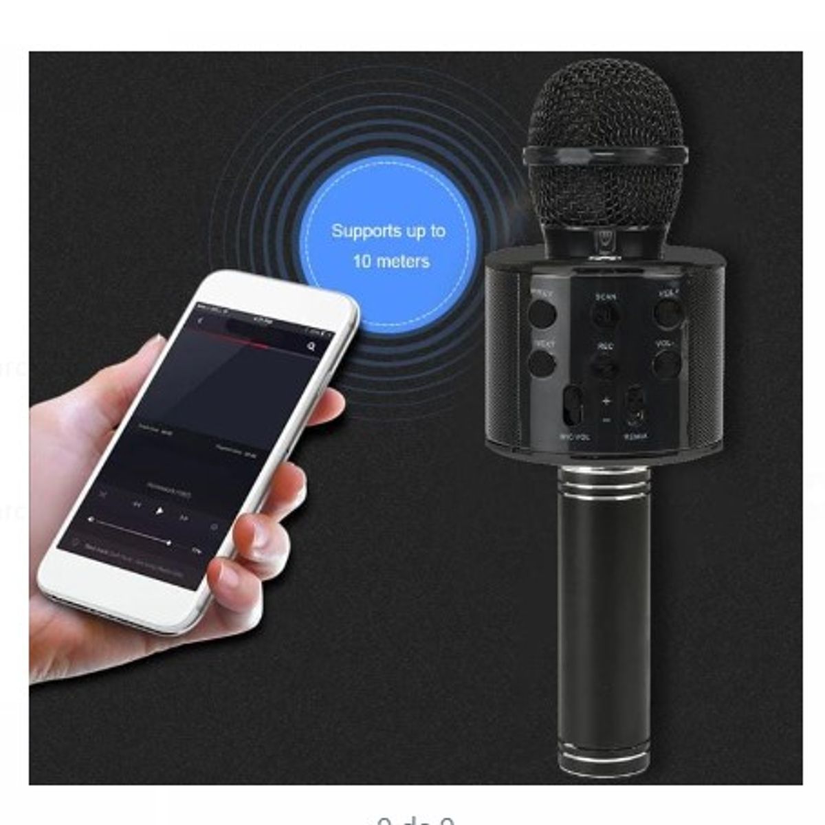 GENERICO - Micrófono Inalámbrico Bluetooth NEGRO