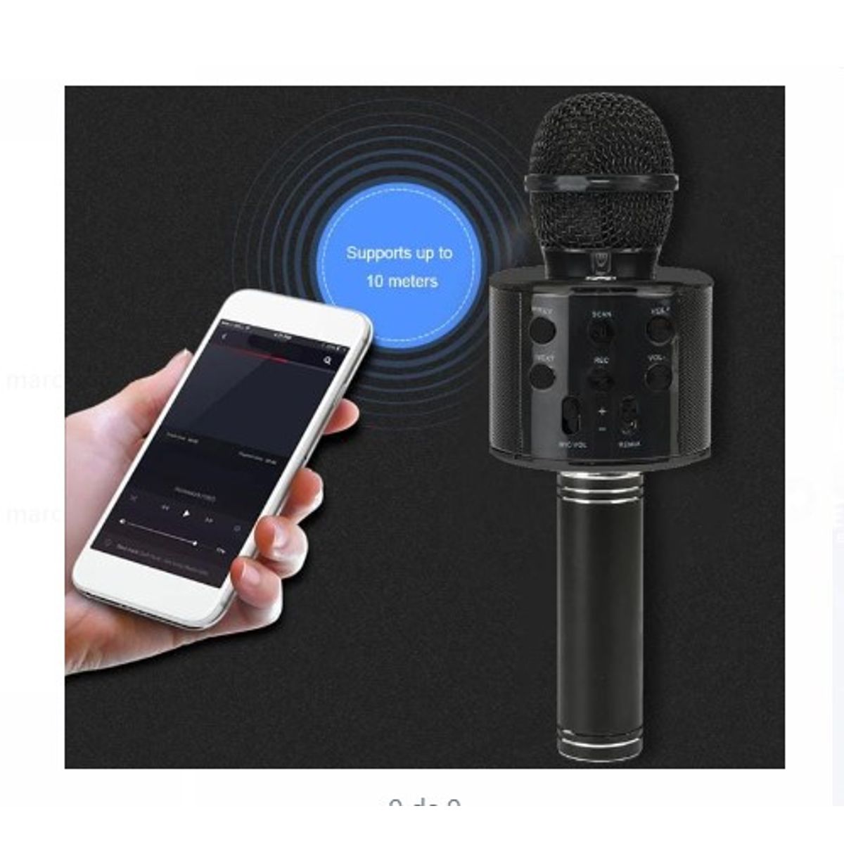 GENERICO - Micrófono Inalámbrico Bluetooth NEGRO