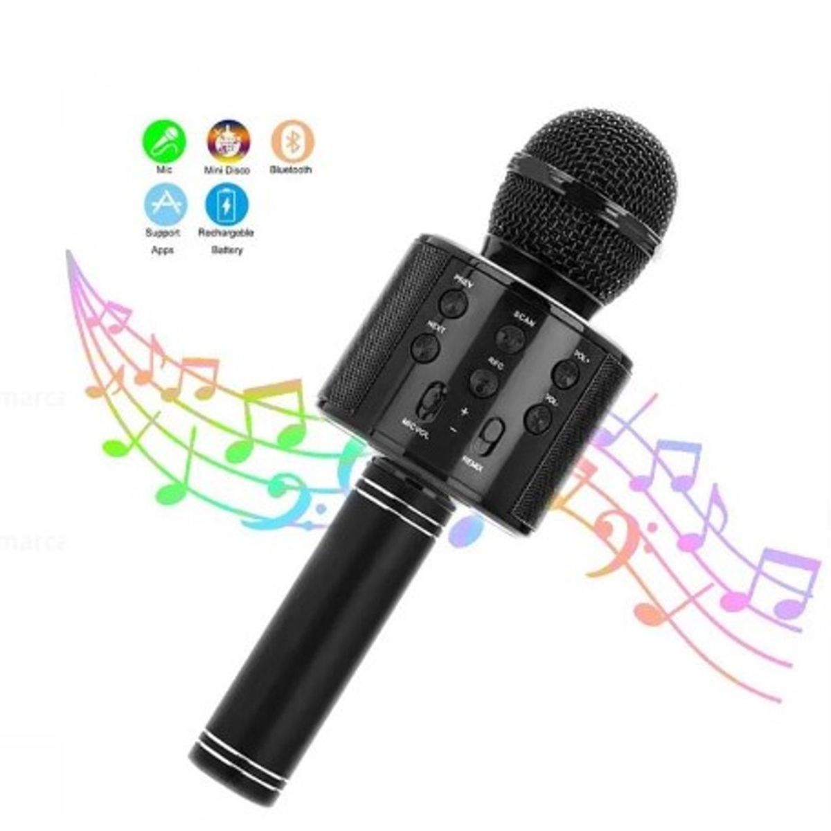 GENERICO - Micrófono Inalámbrico Bluetooth NEGRO