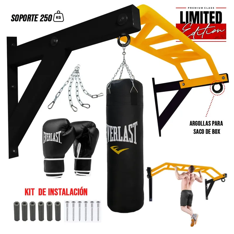 HOLGU - Barra Multigrip Multifuncional  Saco y Guantes Box  Cadena