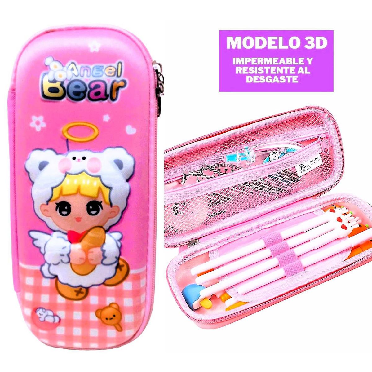 GENERICO - Cartuchera escolar kawaii modelo 3D para niñas