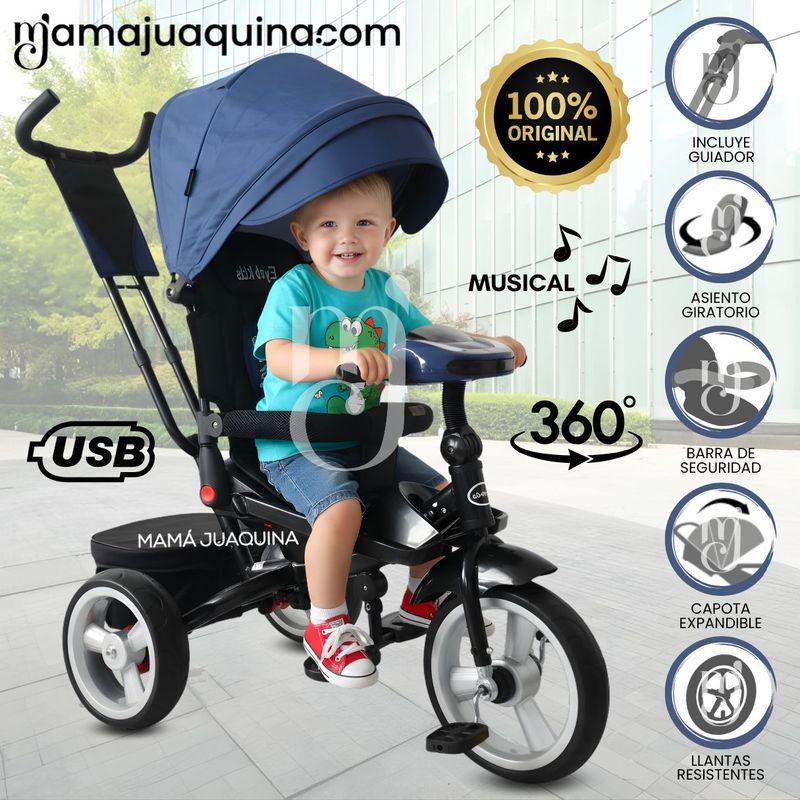KIDS - Triciclo Guiador Kids «PEDAL BABY» Blue