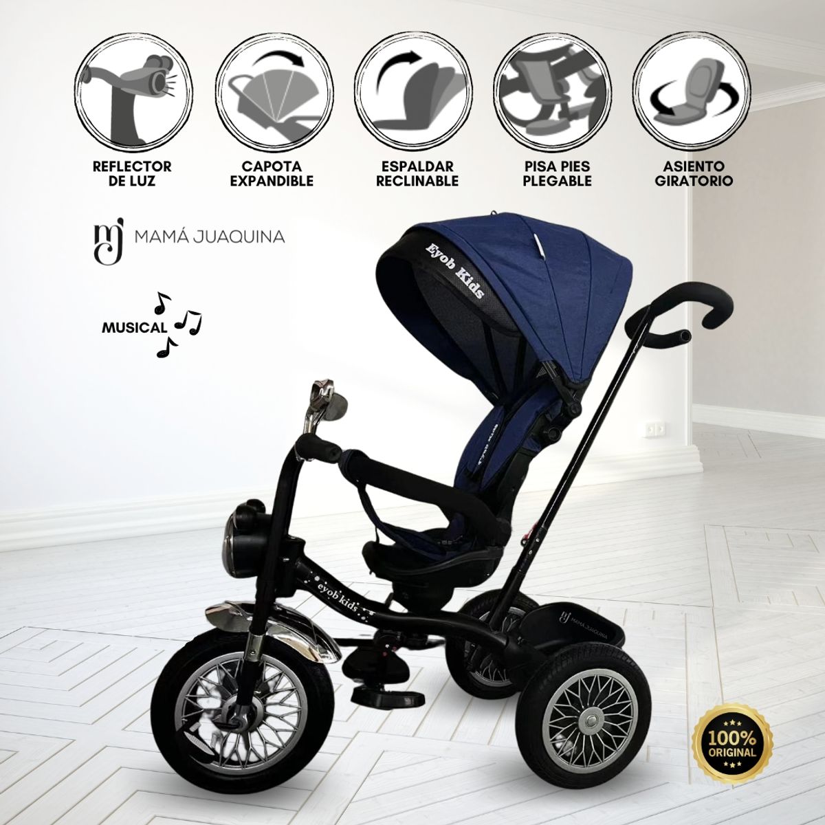 KIDS - Triciclo Guiador Kids «BABY BLISS» Blue