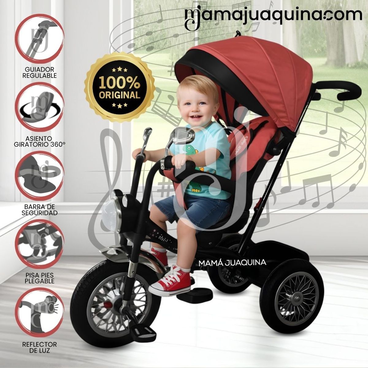 KIDS - Triciclo Guiador Kids «BABY BLISS» Red