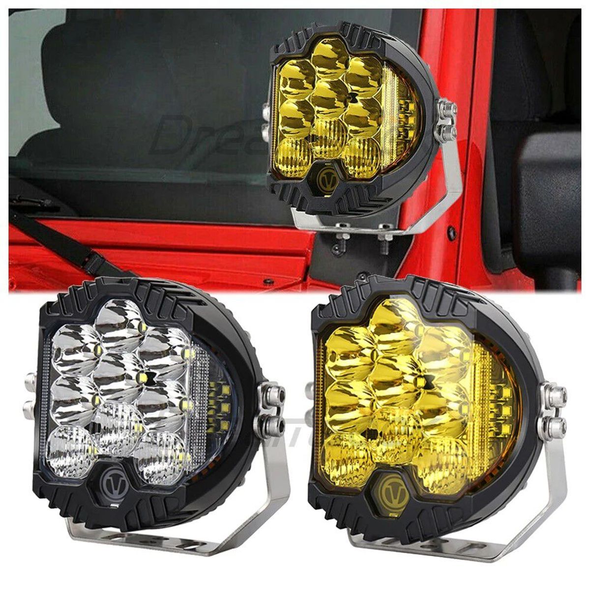 GENERICO - faro Neblinero Force Luz Trabajo Led Neblinera Amarilla 4x4