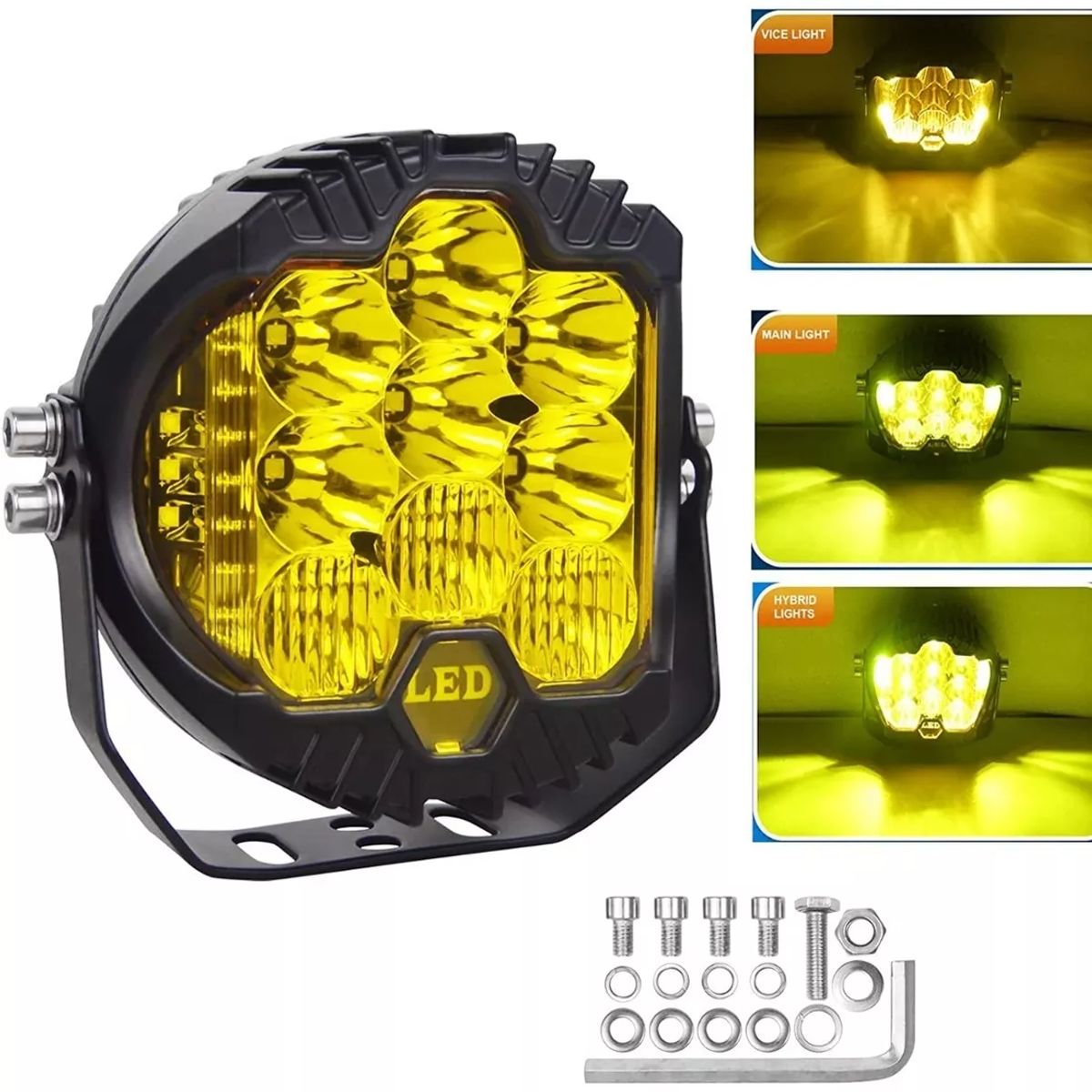 GENERICO - faro Neblinero LED Force Neblinera Amarilla 4x4 6-5Pulg