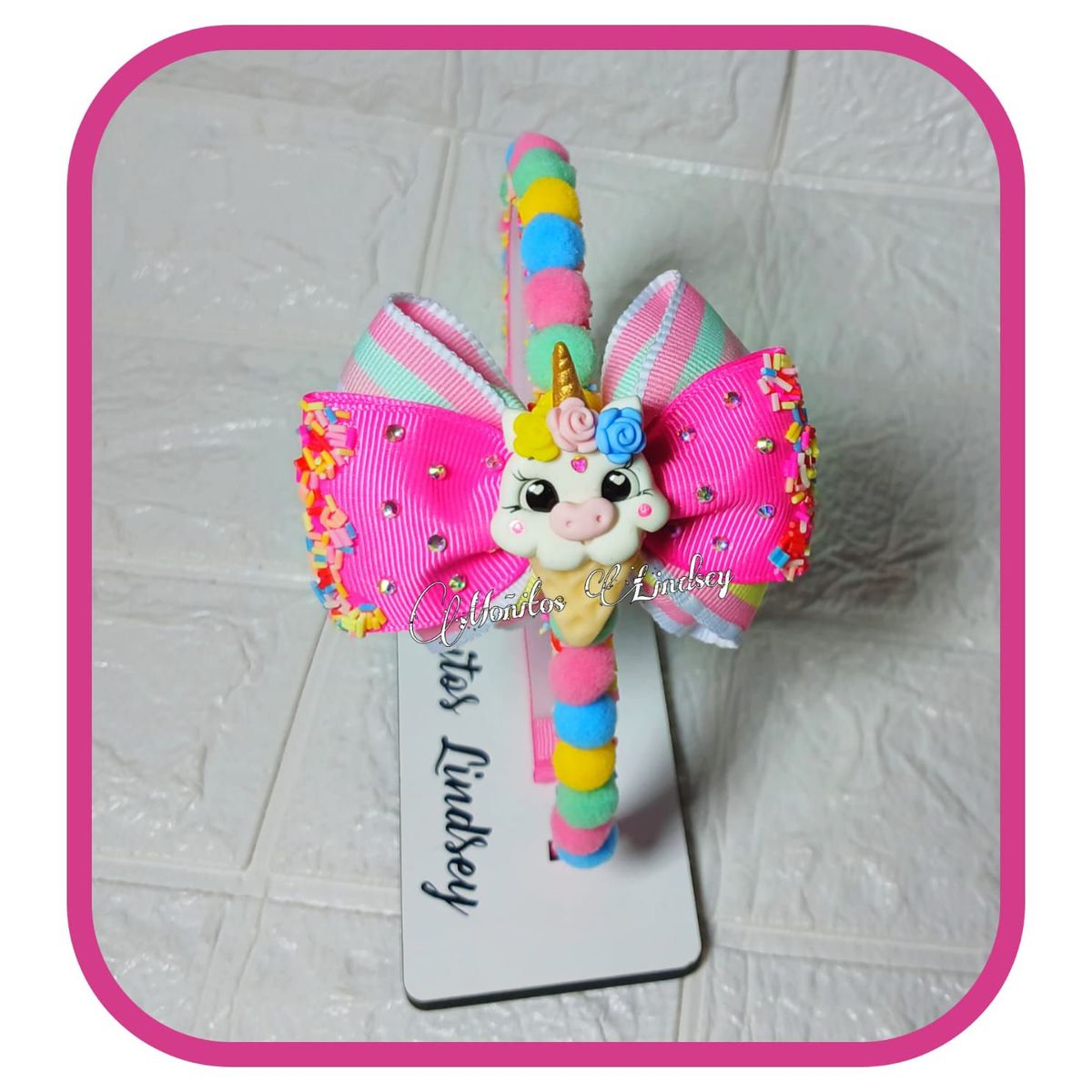 GENERICO - Vincha Pompon  Helado - Moñitos Lindsey