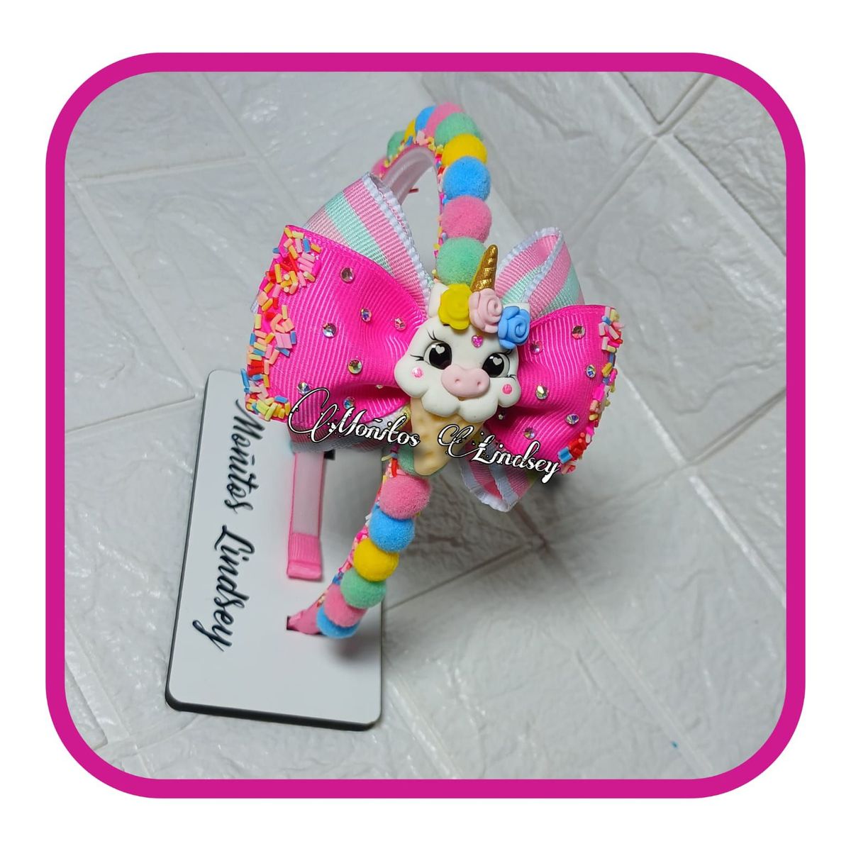 GENERICO - Vincha Pompon  Helado - Moñitos Lindsey