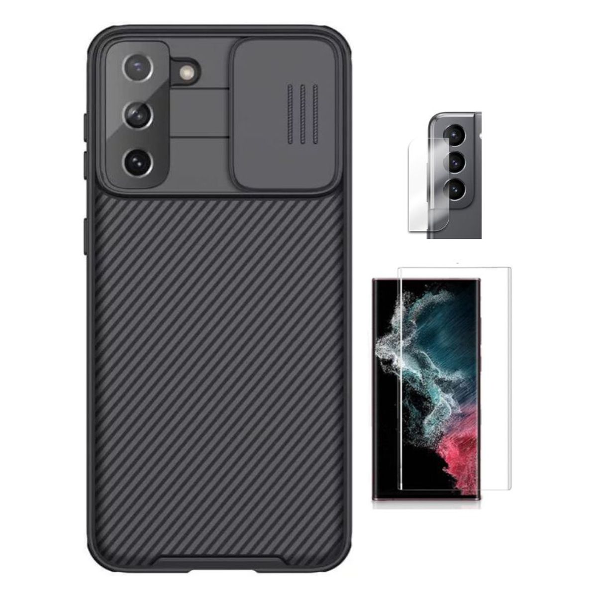 NILLKIN - CASE NILLKIN CAMSHIELD SAMSUNG S21 PLUS Y VIDRIOS