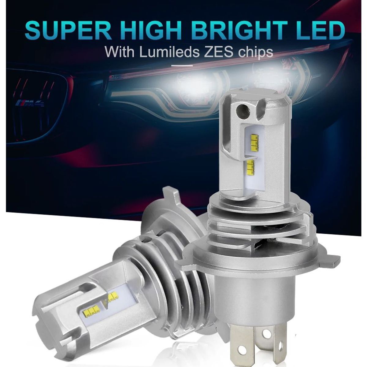 GENERICO - Kit par de Focos Led Mini Series Ultra Led H4 Alta Baja