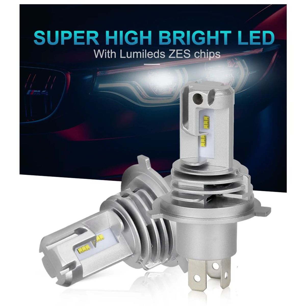 GENERICO - Kit par de Focos Led Mini Series Ultra Led H4 Alta Baja