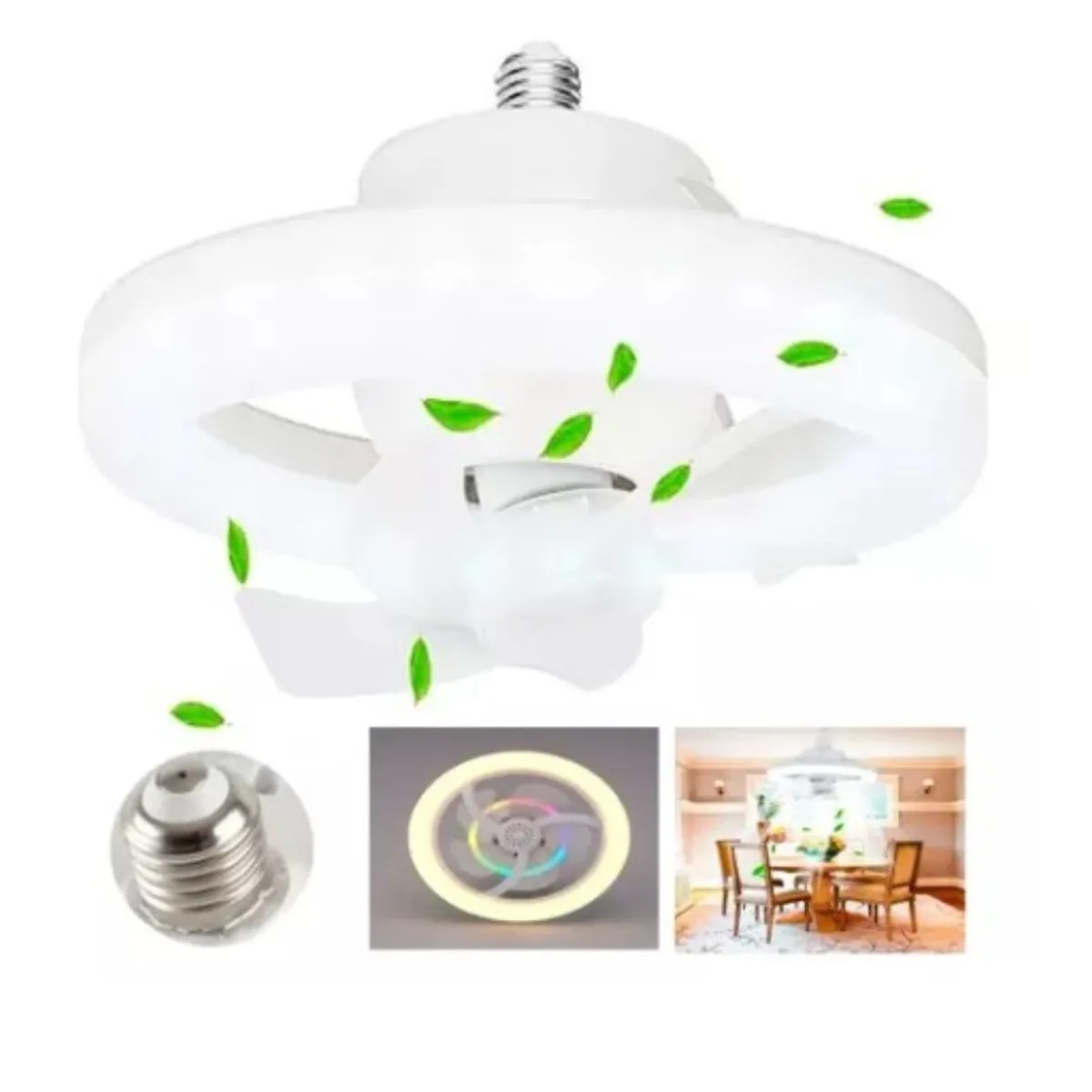 GENERICO - Foco Ventilador de Techo Giratorio 360° 50W Control Remoto