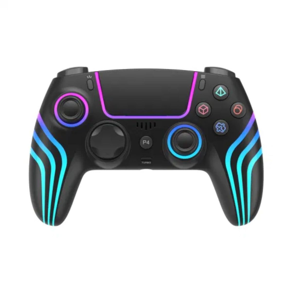 SEISA - Mando para PS4 Inalámbrico Recargable Negro PlayStation 4 Luz Rgb