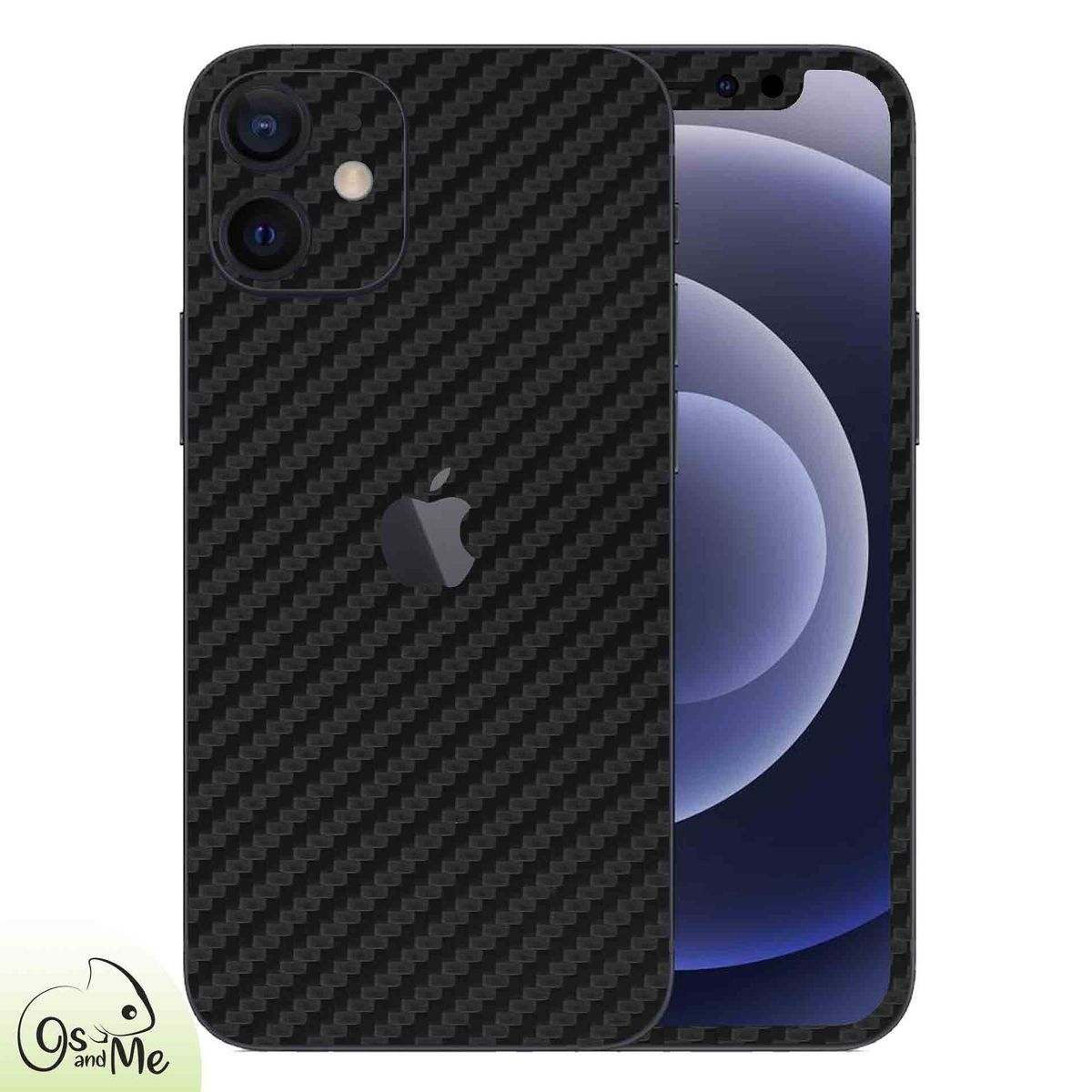 GENERICO - Skin Adhesivo Fibra de Carbono negro para iphone 12