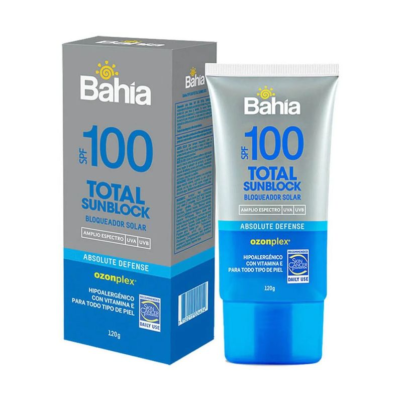 BAHIA - Bloqueador BAHIA Total Sunblock SPF100 Frasco 120g