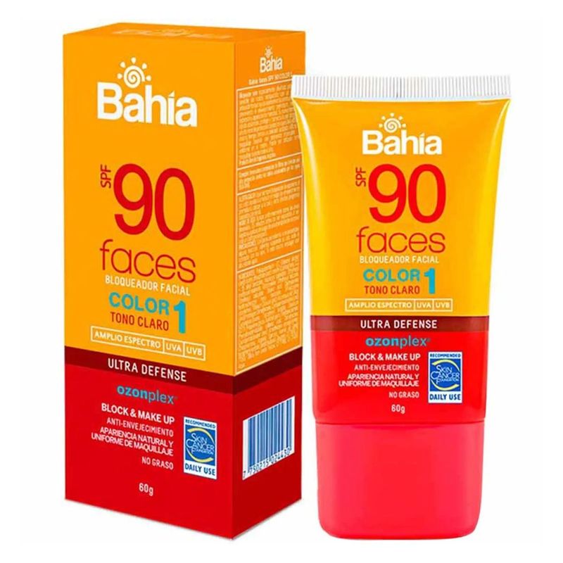 BAHIA - Bloqueador Solar BAHIA Faces Tono Claro Color 1 Tubo 60g