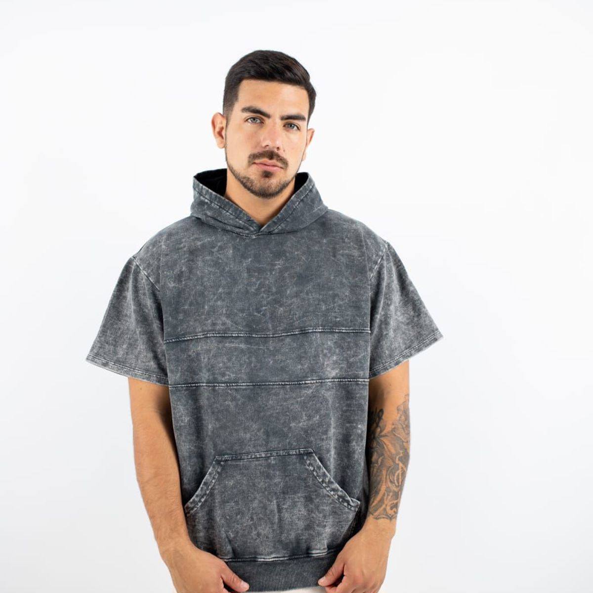 DM DEXMEN - Polera dexmen Wash Capucha plateado