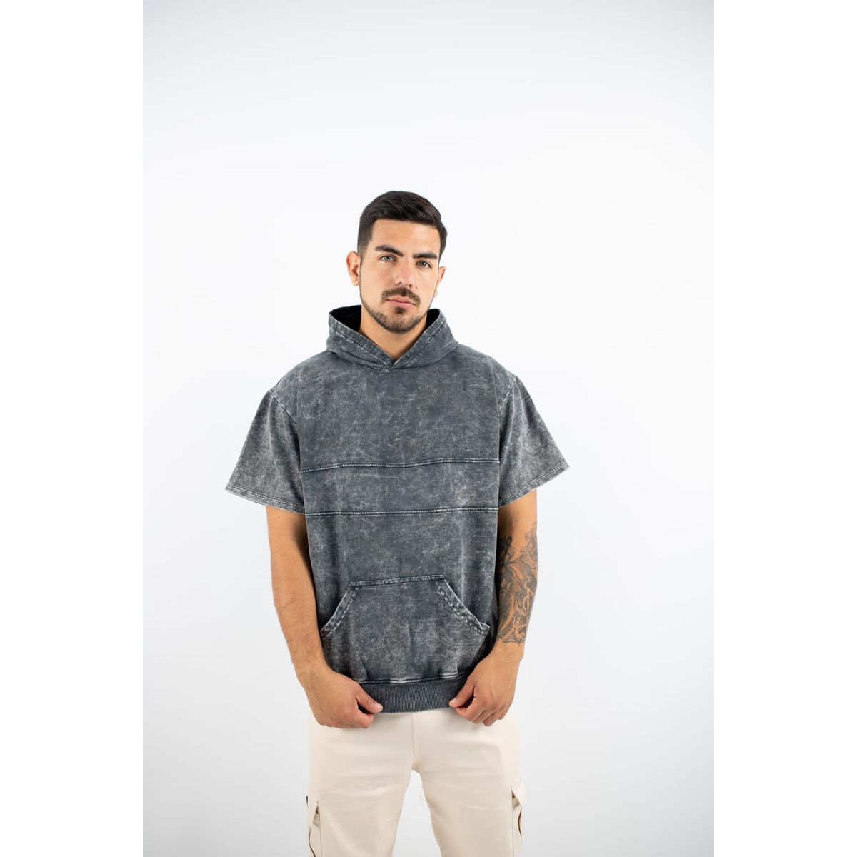 DM DEXMEN - Polera dexmen Wash Capucha plateado
