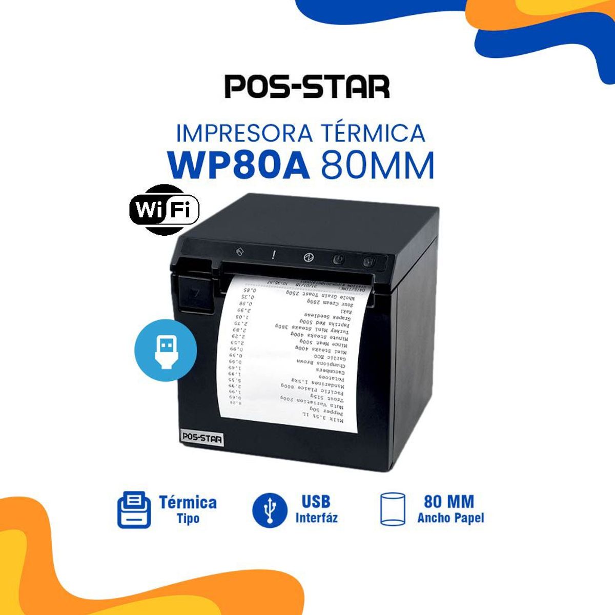 POS STAR - IMPRESORA TERMICA DE ETIQUETAS POS-STAR  WP80B 80MM