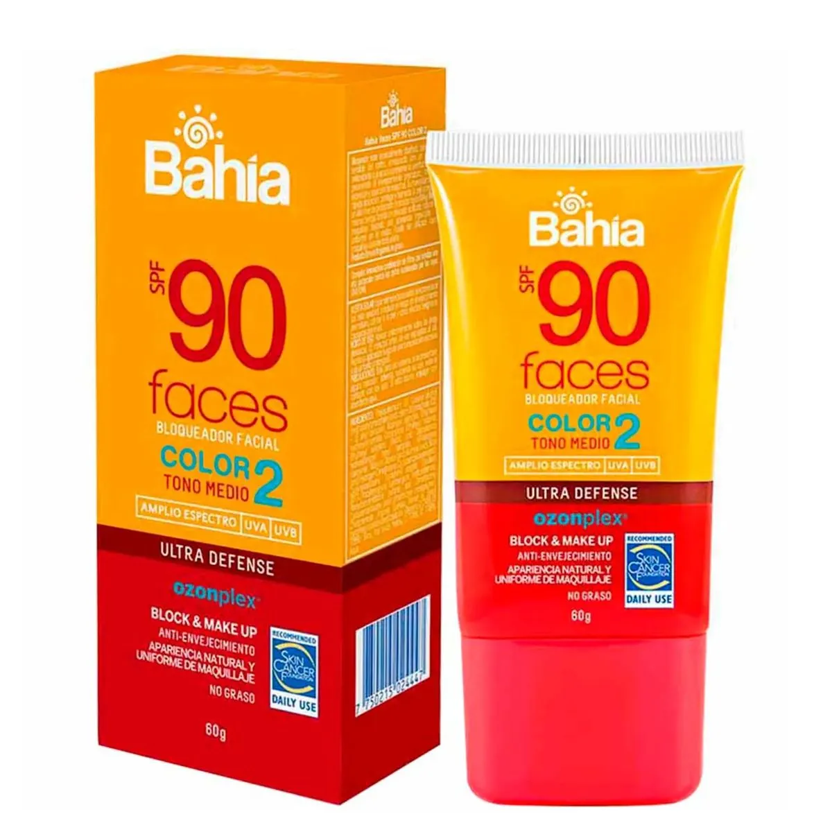 BAHIA - Bloqueador Solar BAHIA Faces Tono Medio Color 2 Tubo 60g
