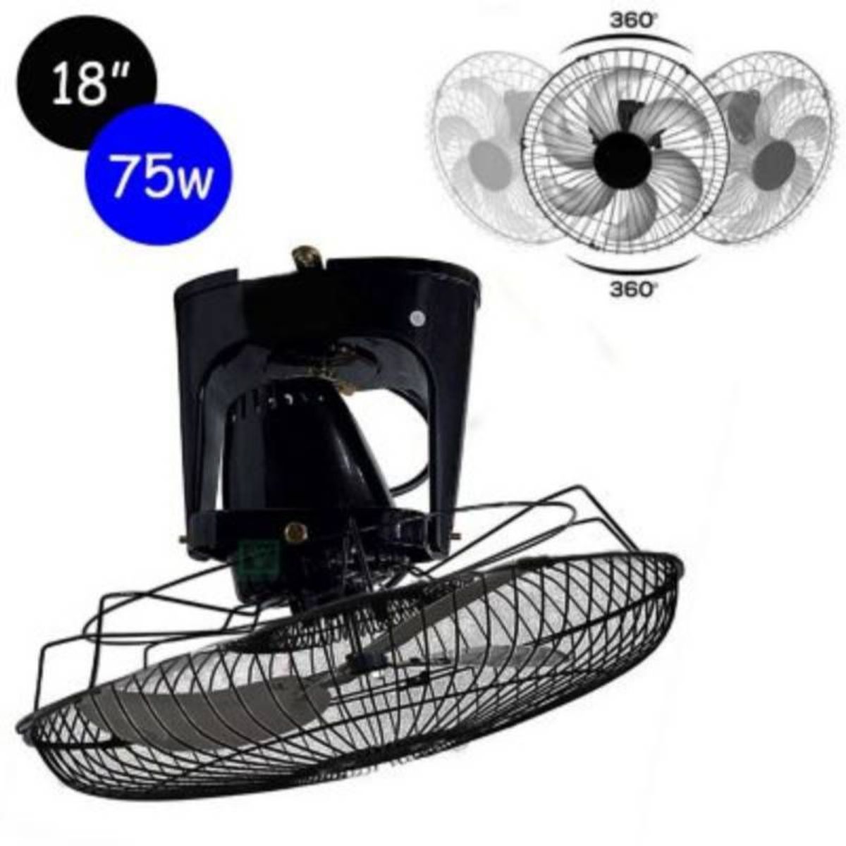 IMACO - Ventilador de Techo Orbital 360° Imaco OCF7919 Negro