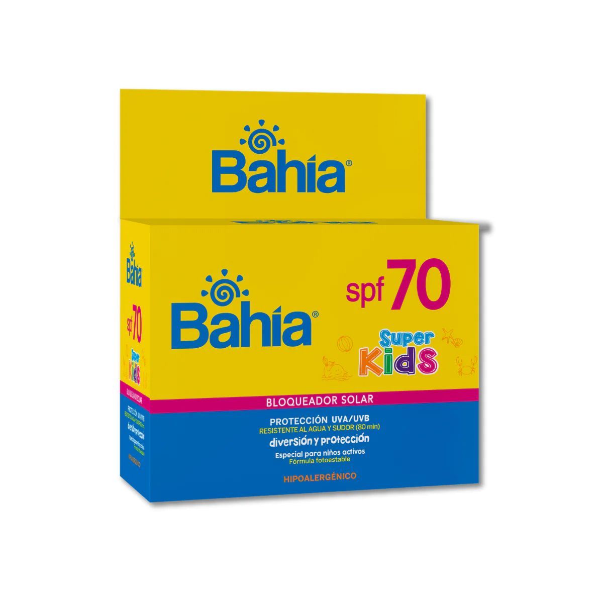 BAHIA - Bloqueador Bahía Super Kids SPF 70+ Sachet 10 gr. x 20.