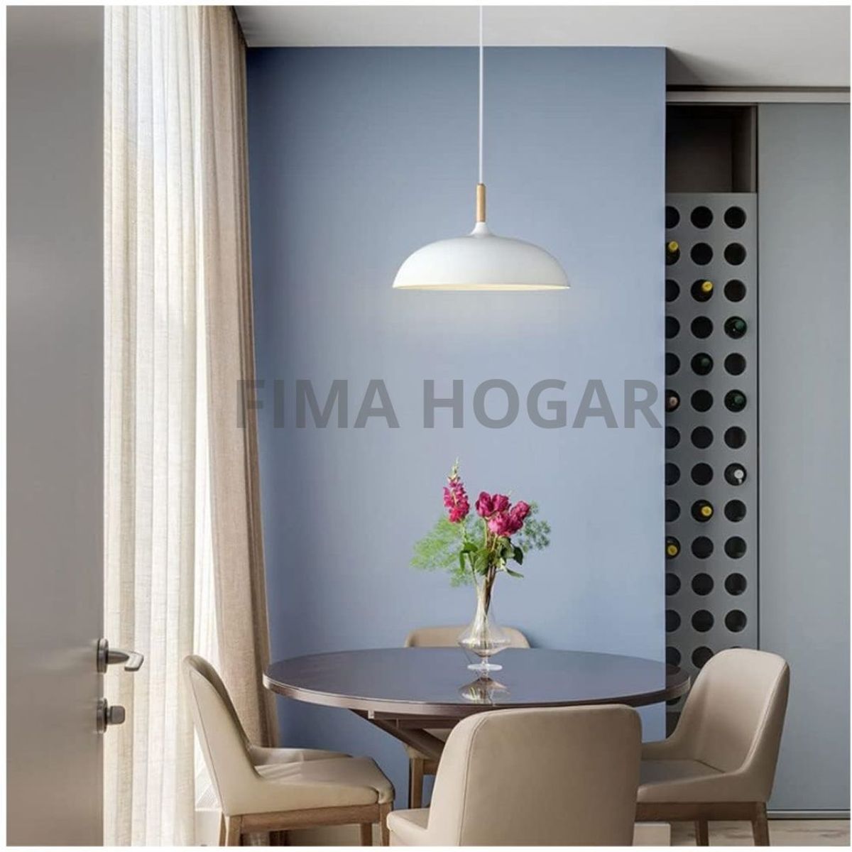 GENERICO - Lámpara colgante redondo blanco