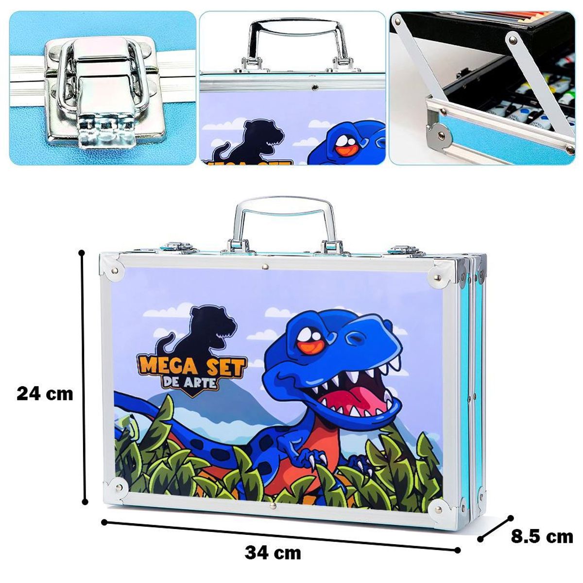 GENERICO - Set De Arte Maleta De Aluminio 145 Piezas Niño