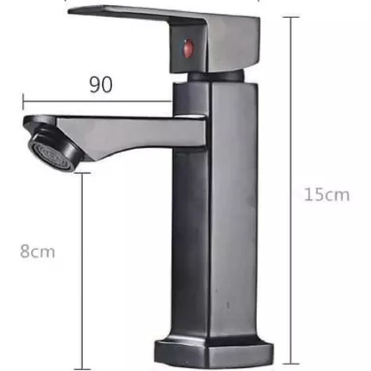 GENERICO - Grifo caño llave Plavamanos De Baño Acero Inox Negro Mate