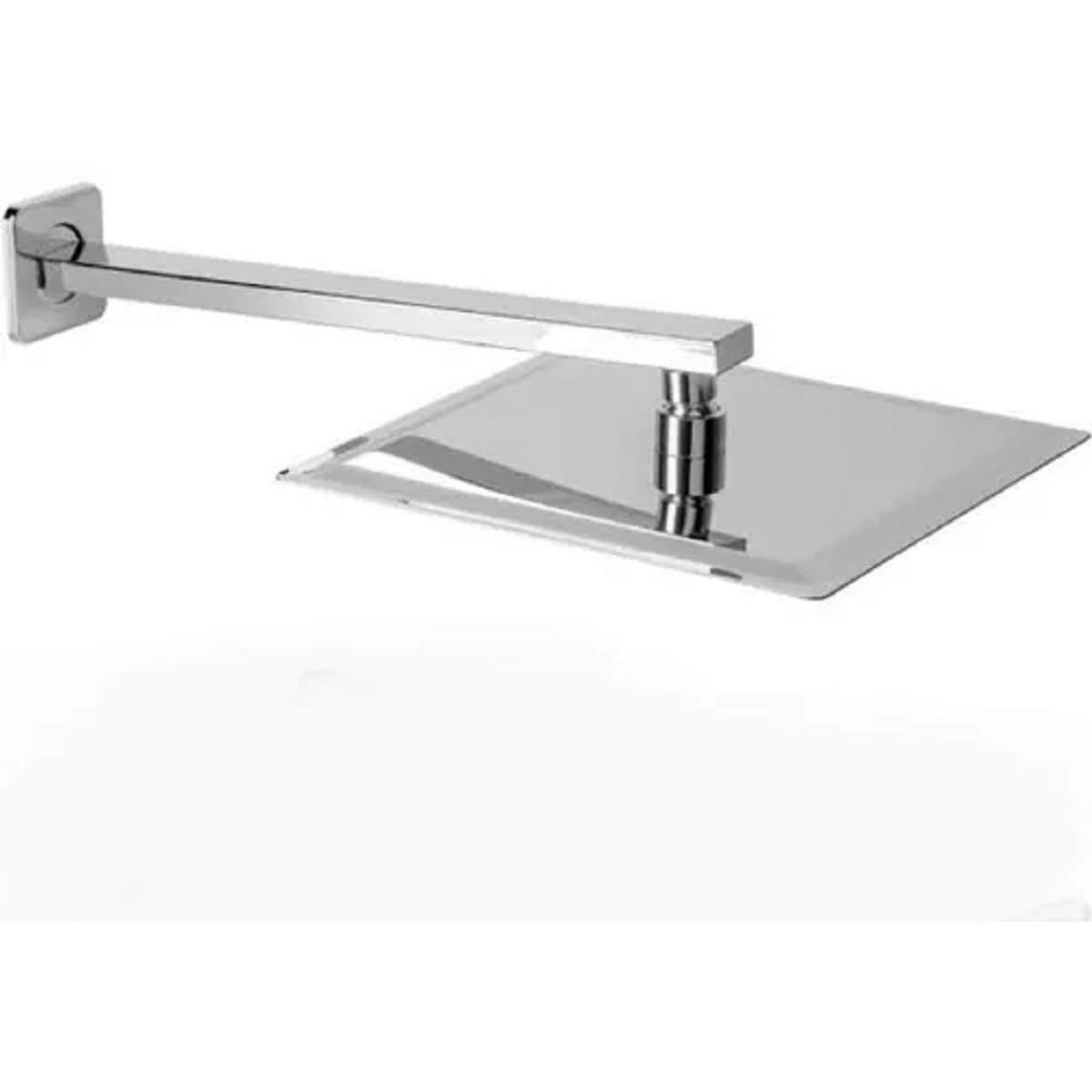 GENERICO - Kit Ducha Española Cuadrada 20cm con Tubo Cuadrado Acero Inox