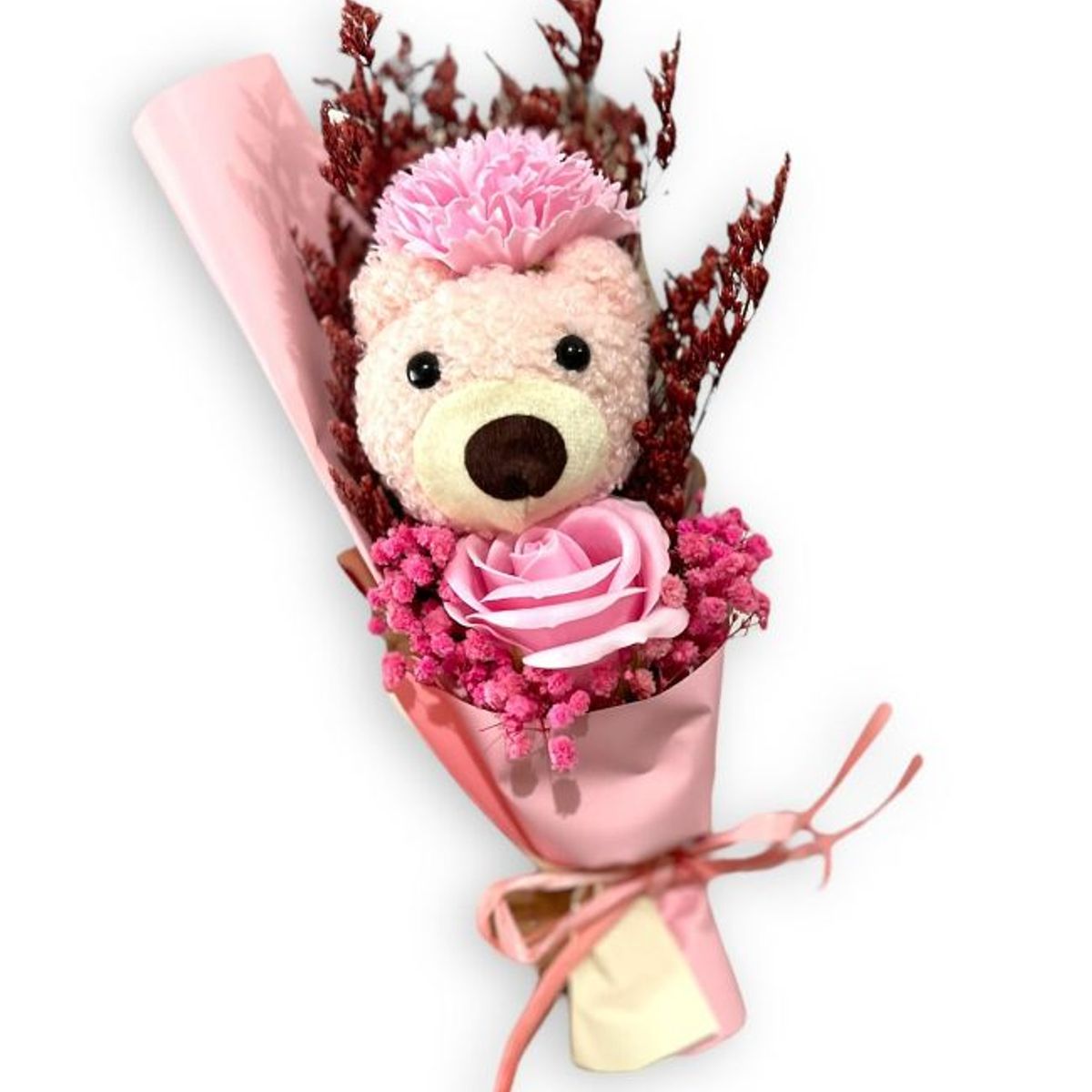 GENERICO - RAMO DE FLORES CON PELUCHE