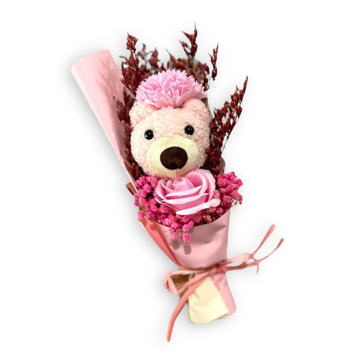 GENERICO - RAMO DE FLORES CON PELUCHE