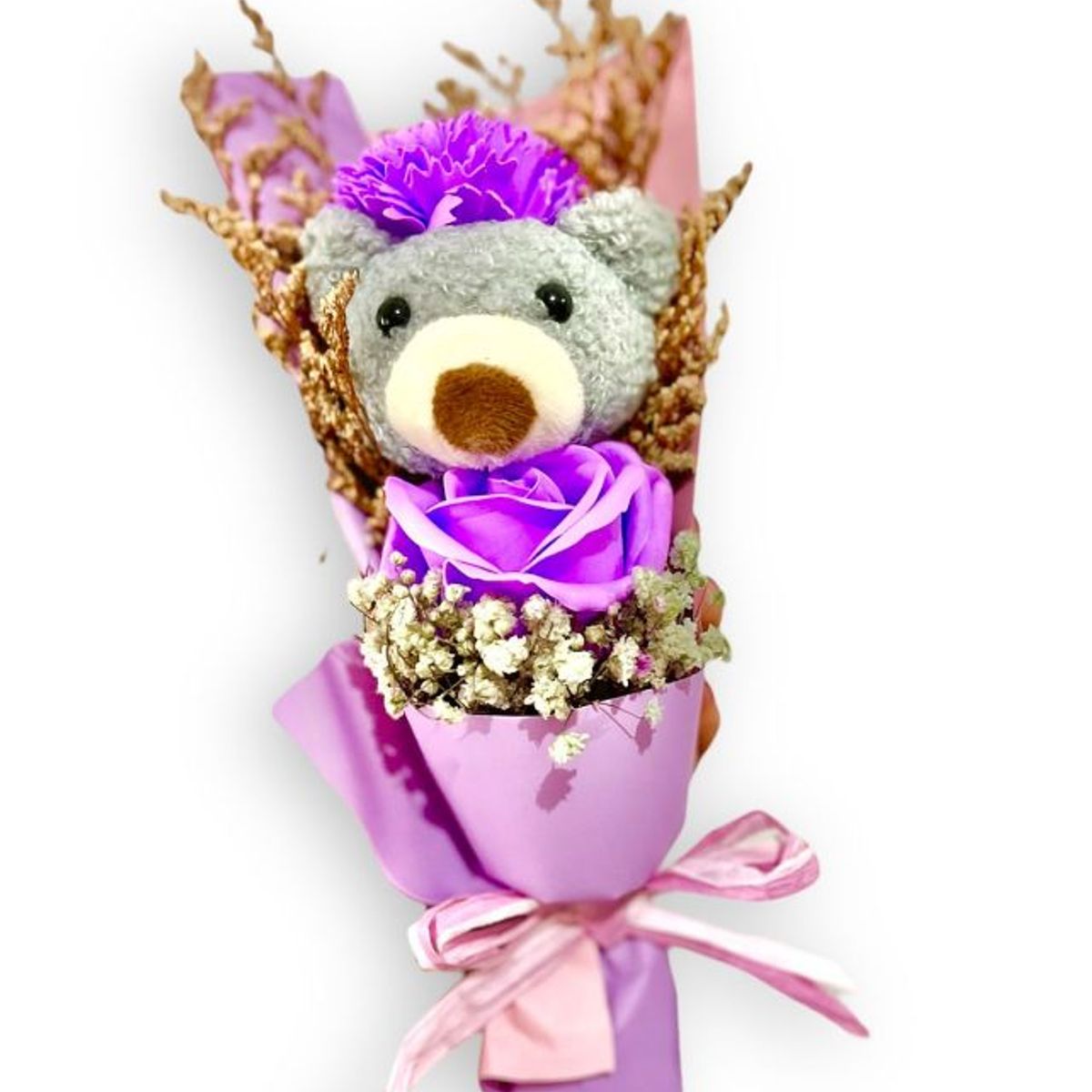 GENERICO - RAMO DE FLORES CON PELUCHE