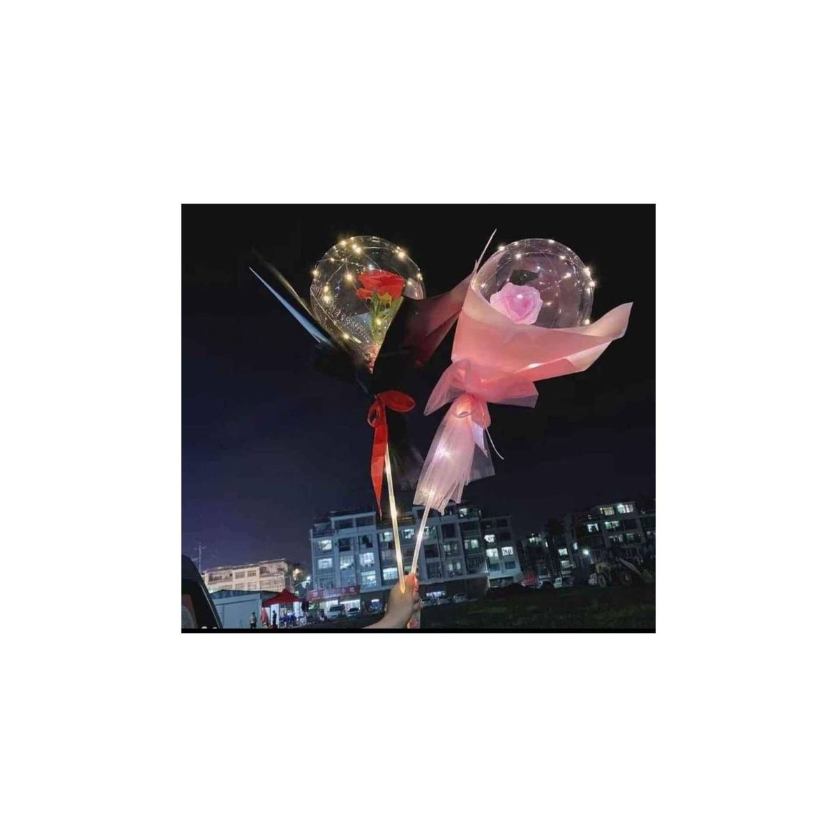 GENERICO - Globo bouquet de rosa decoracion led luminoso