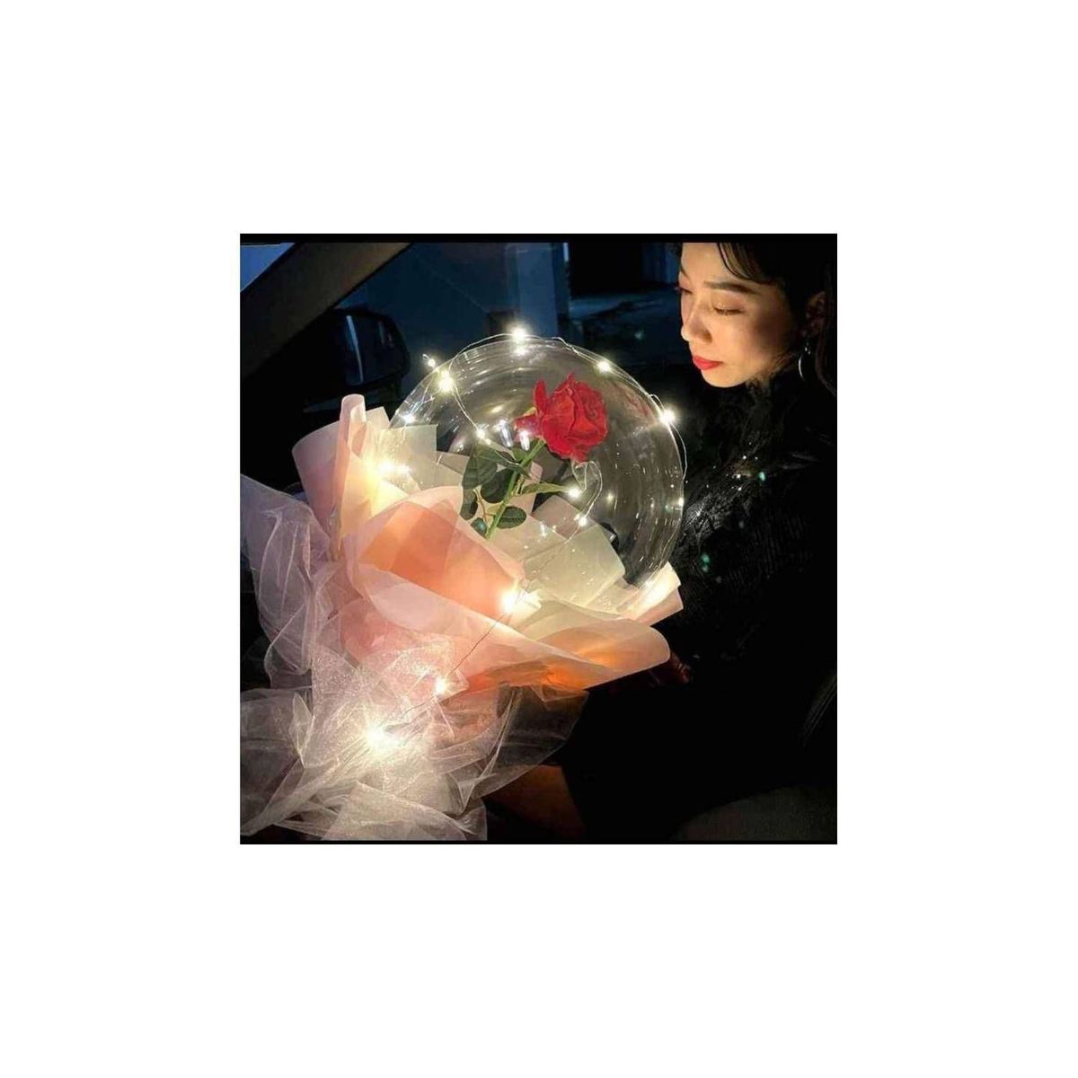 GENERICO - Globo bouquet de rosa decoracion led luminoso