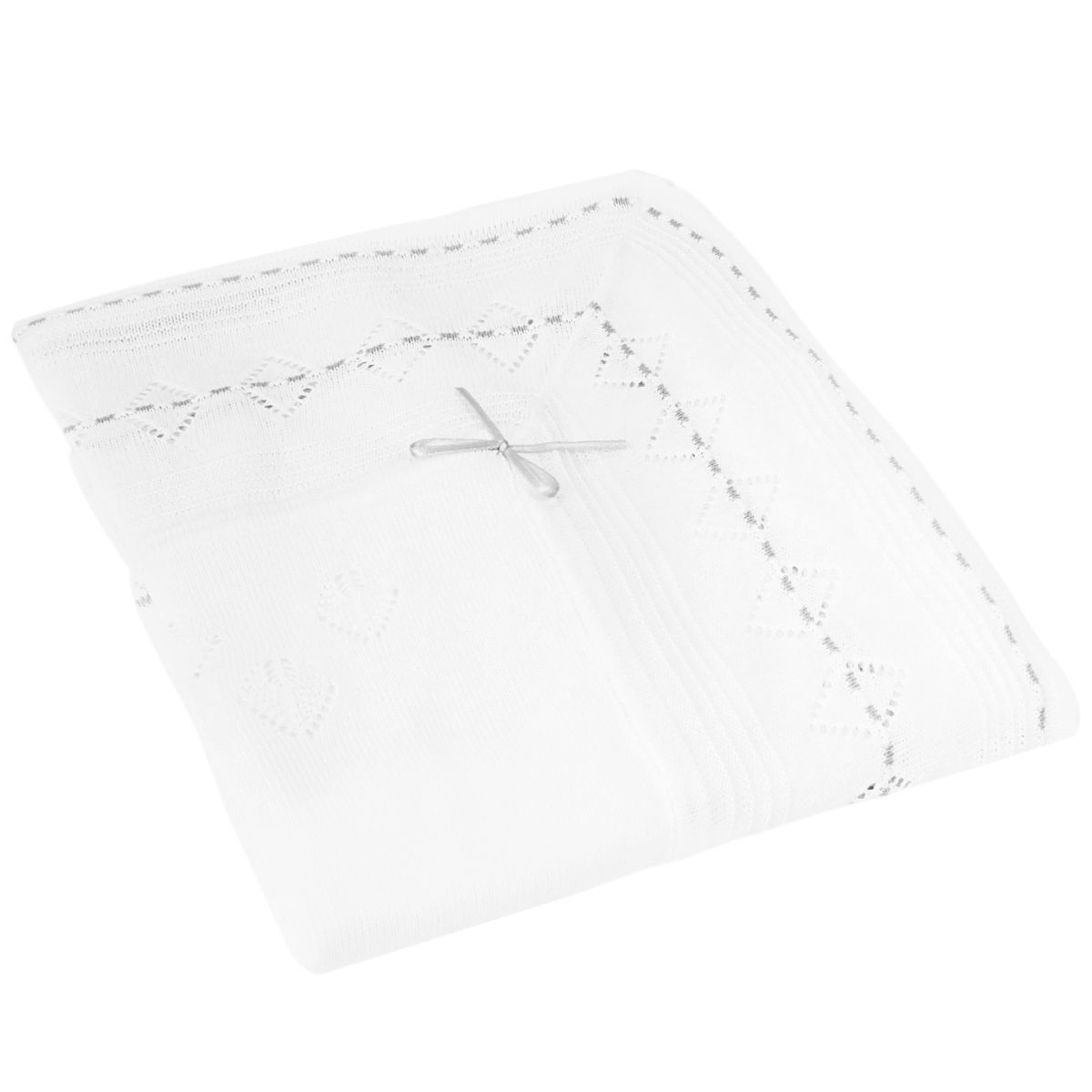 GENERICO - Colcha bebé Hilo Tacto con algodon - Blanco Plomo