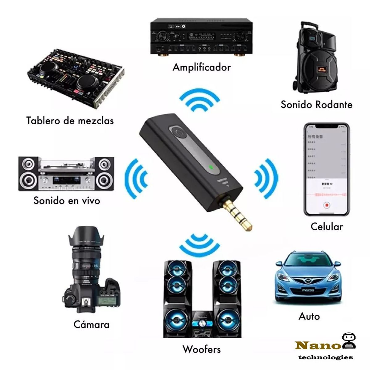 OEM - Micrófonos Inalámbricos solaperos 2 en 1 K35 para cámaras y equipos