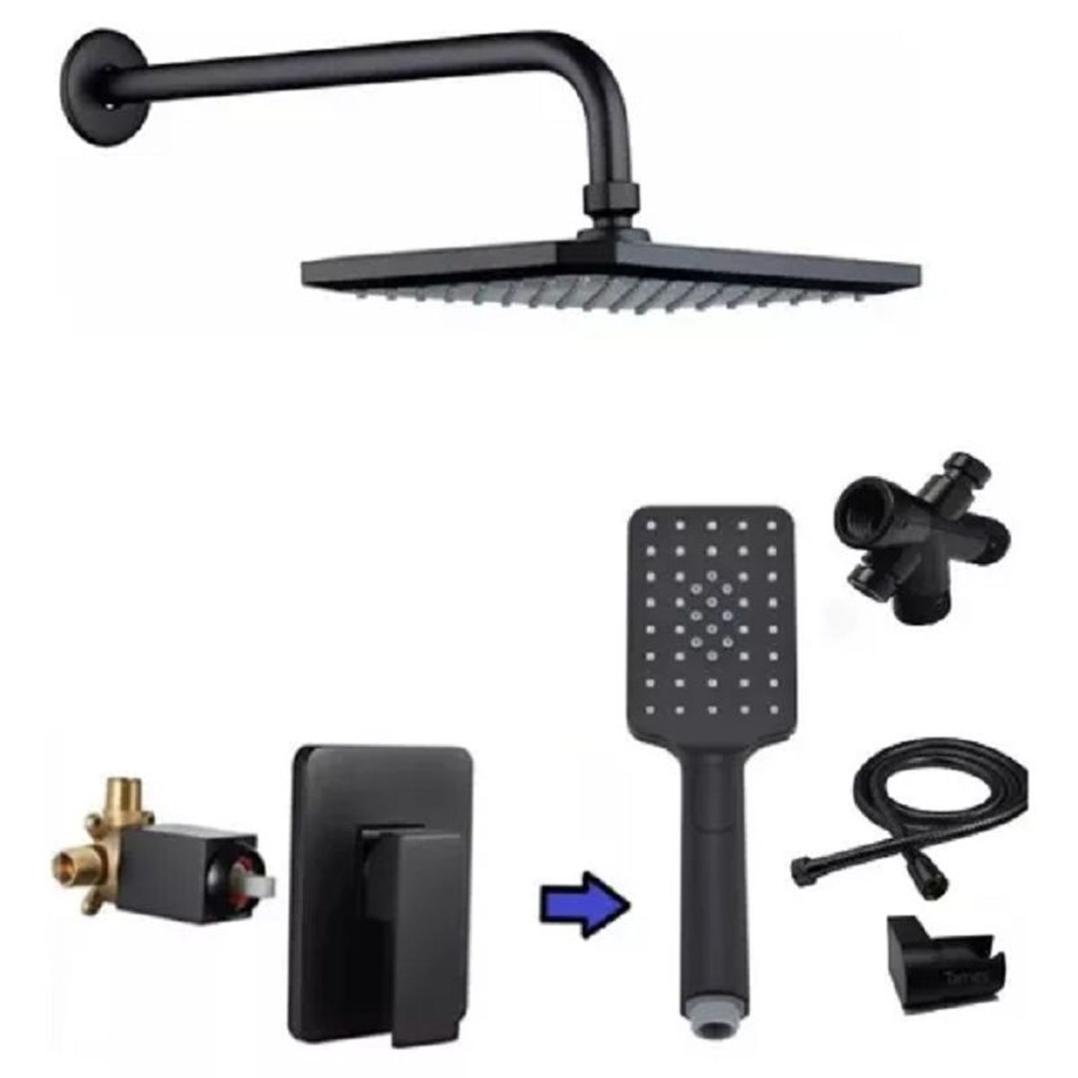 GENERICO - Set Ducha Española Tubo Sujeción mezcladora con ducha Telefono