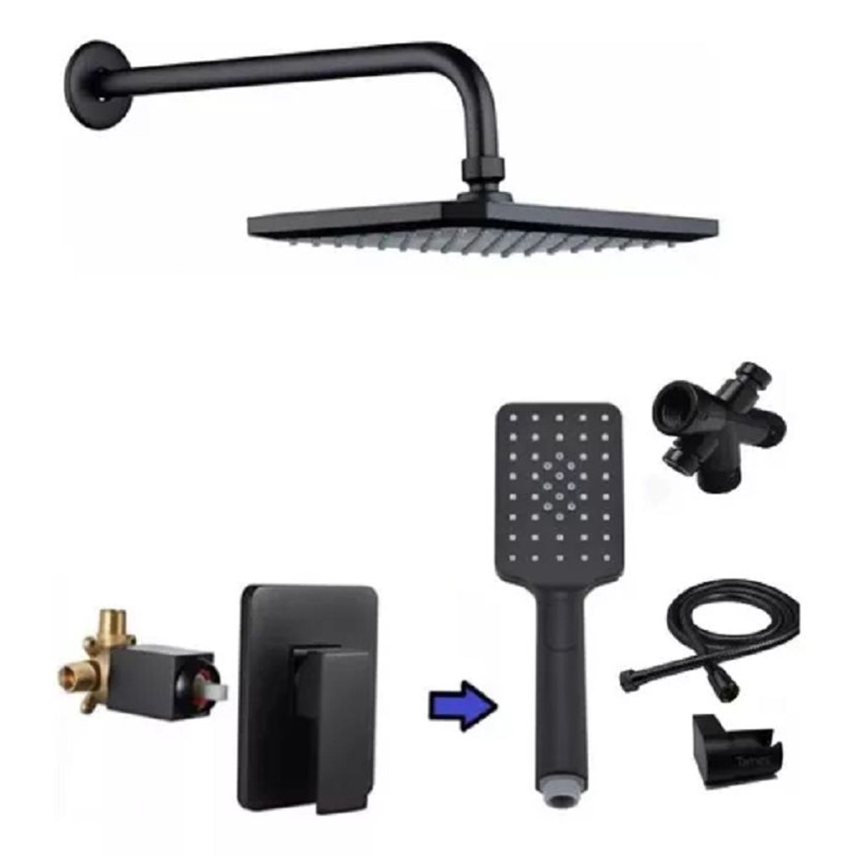 GENERICO - Set Ducha Española Tubo Sujeción mezcladora con ducha Telefono