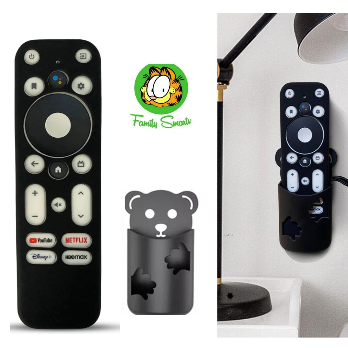 UNIVERSAL - Funda para control Mecool Km2 Android Tv Box Negro  Soporte