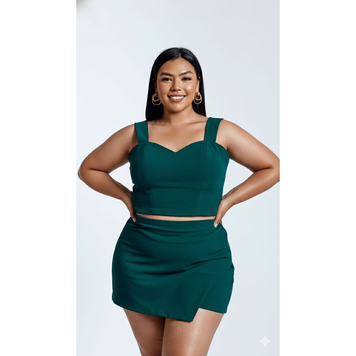 MISS LADY - Short Falda Anai - Verde Esmeralda