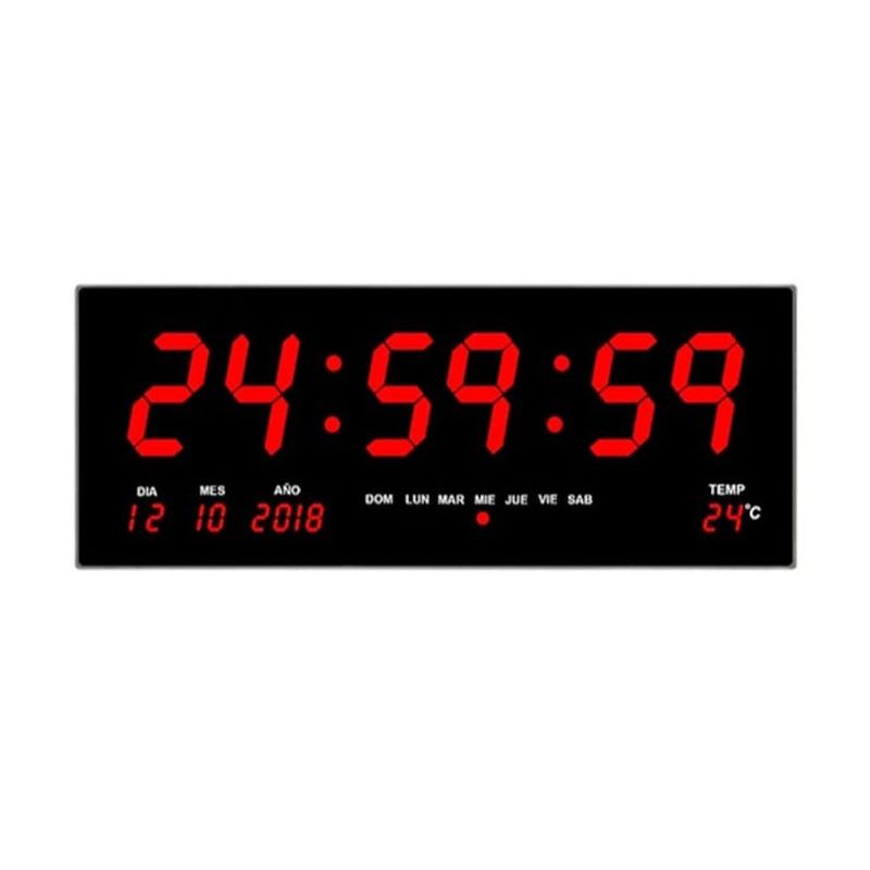 GENERICO - RELOJ DIGITAL LED 46x22 con TEMPERATURA AMBIENTE y CALENDARIO