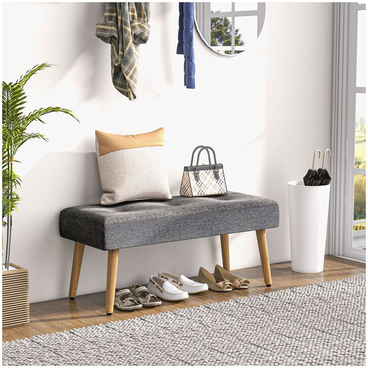 VENTITAS HOME - Banqueta Vintage Ruby Ventitas Home Gris Oscuro