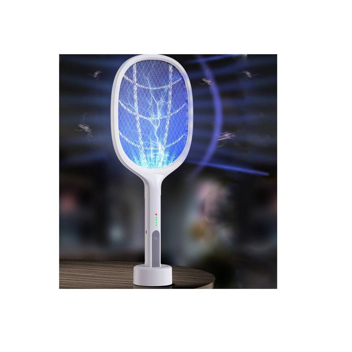 GENERICO - Raqueta Mata Zancudos con Lámpara Led Recargable Eléctrica