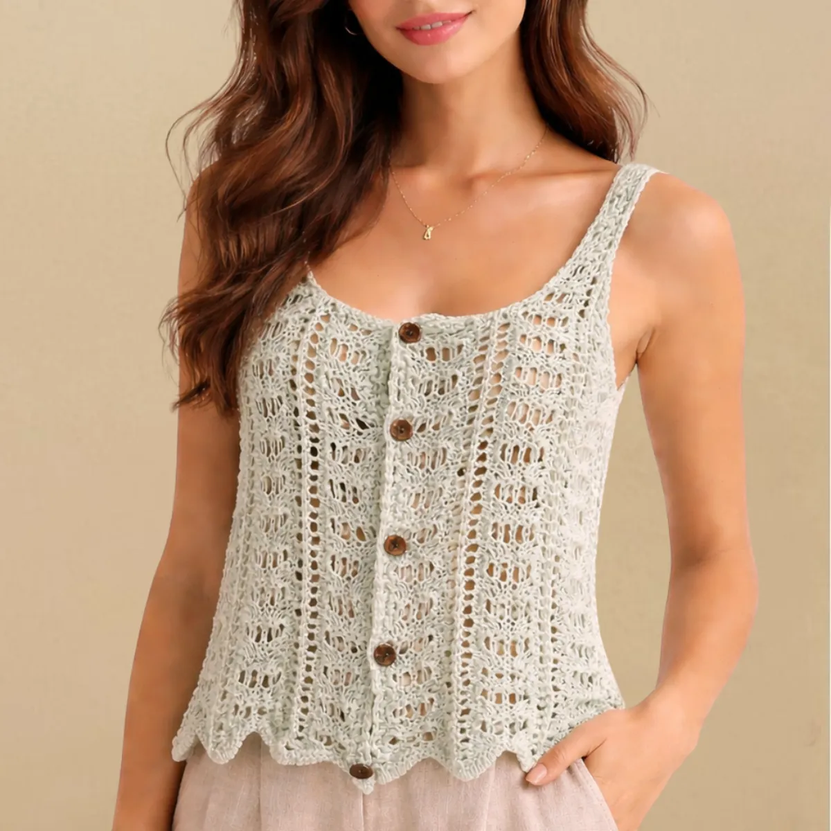 AMA OUTFITTERS - CROP BRIANNA TEJIDO EN HILO