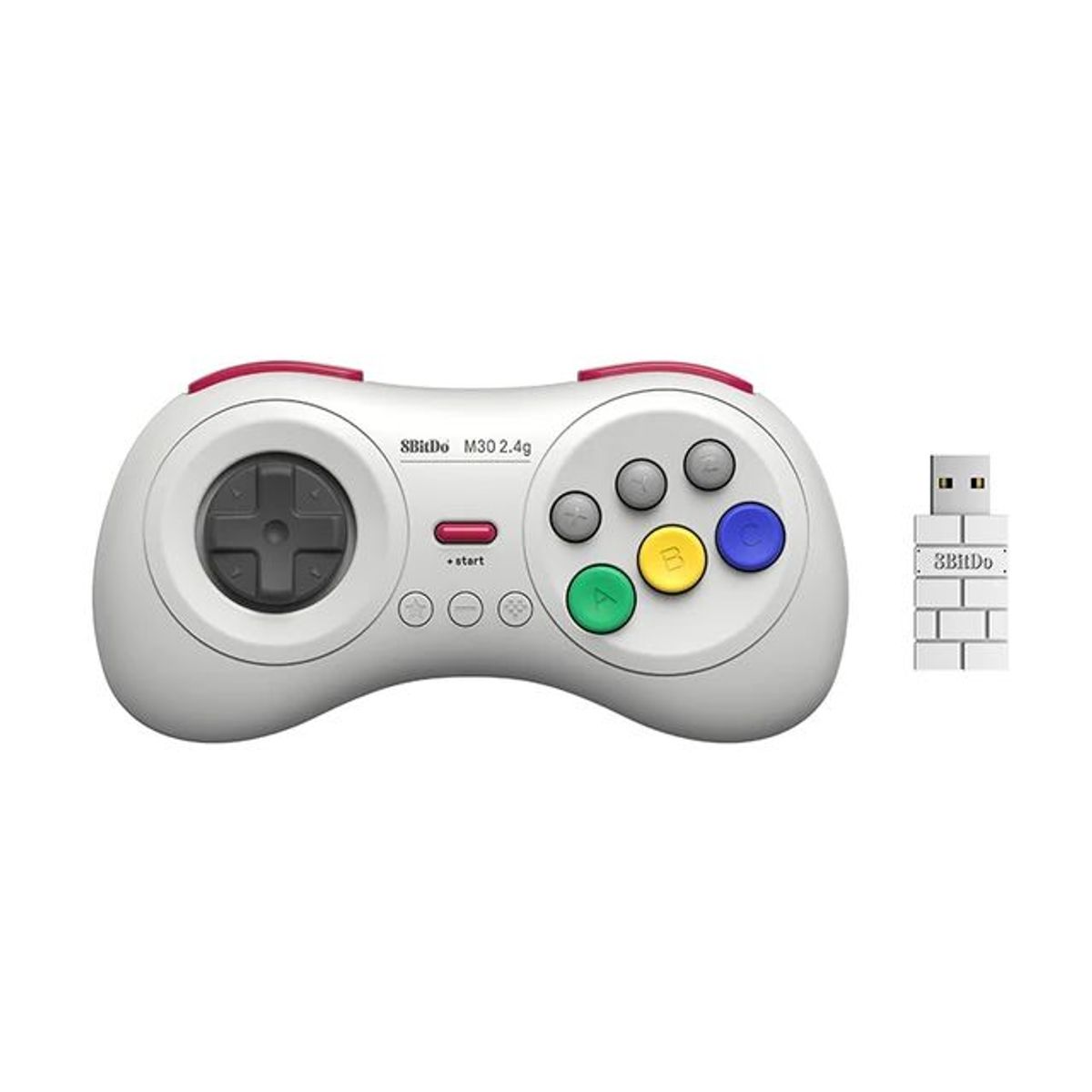 8BITDO - 8bitdo-mando M30 24G miniconsola de juegos Controlador Blanco.