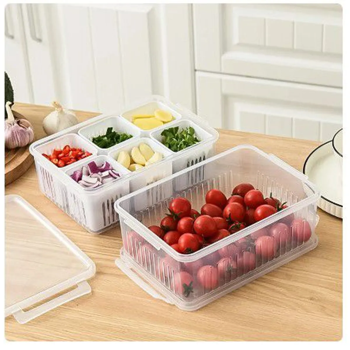 GENERICO - organizador acrilico 6 espacios para refrigerador