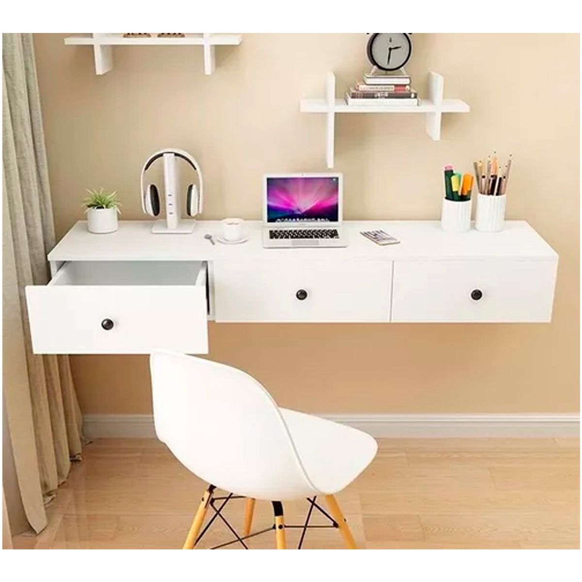 VENTITAS HOME - Escritorio Flotante Mirage Ventitas Home Blanco