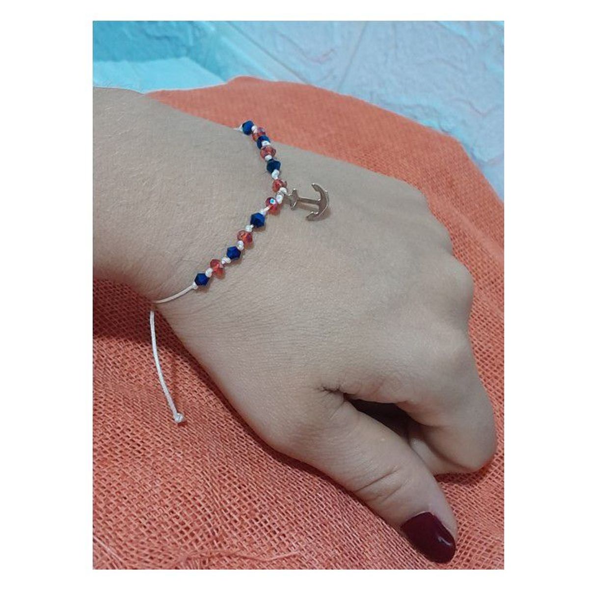 GENERICO - TRIO DE PULSERAS DE HILO CRISTALES Y DIJE AJUSTABLES